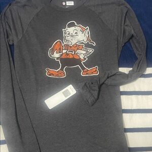Gray Long Sleeve Shirt with Football Graphic